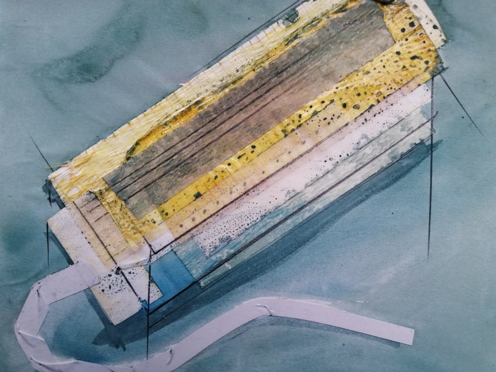 collage with tape and ink